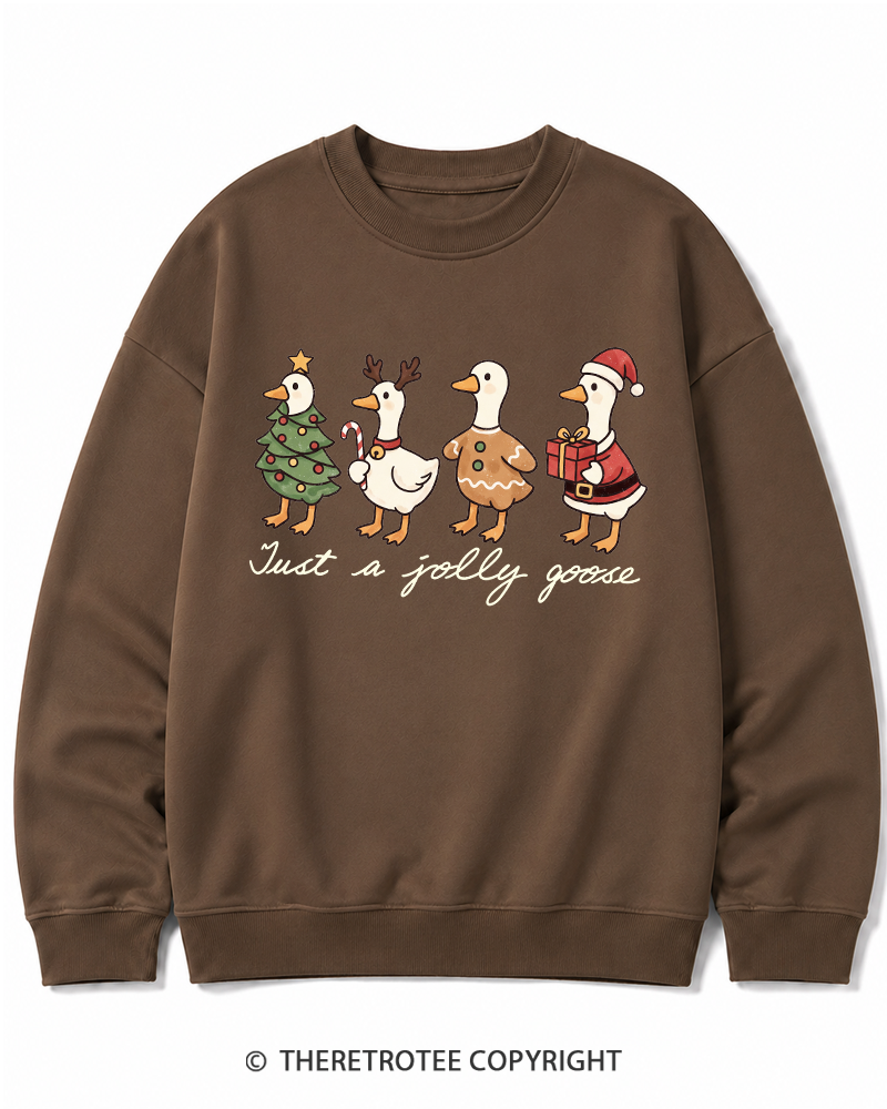 TheRetroTee Just a jolly goose 2000s Cotton Sweatshirt
