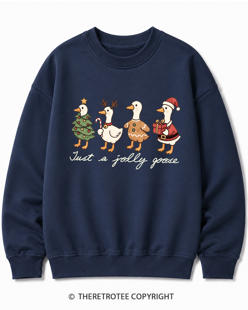 TheRetroTee Just a jolly goose 2000s Cotton Sweatshirt