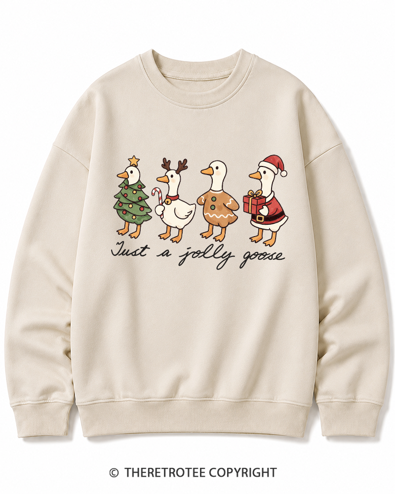 TheRetroTee Just a jolly goose 2000s Cotton Sweatshirt