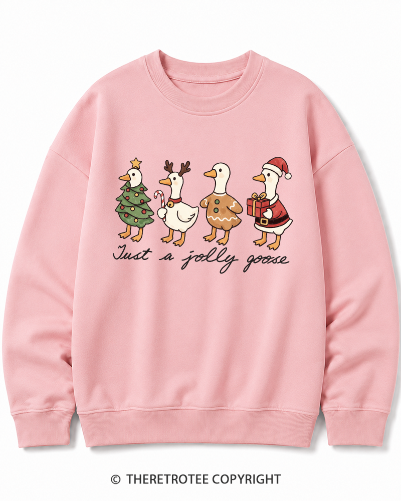 TheRetroTee Just a jolly goose 2000s Cotton Sweatshirt