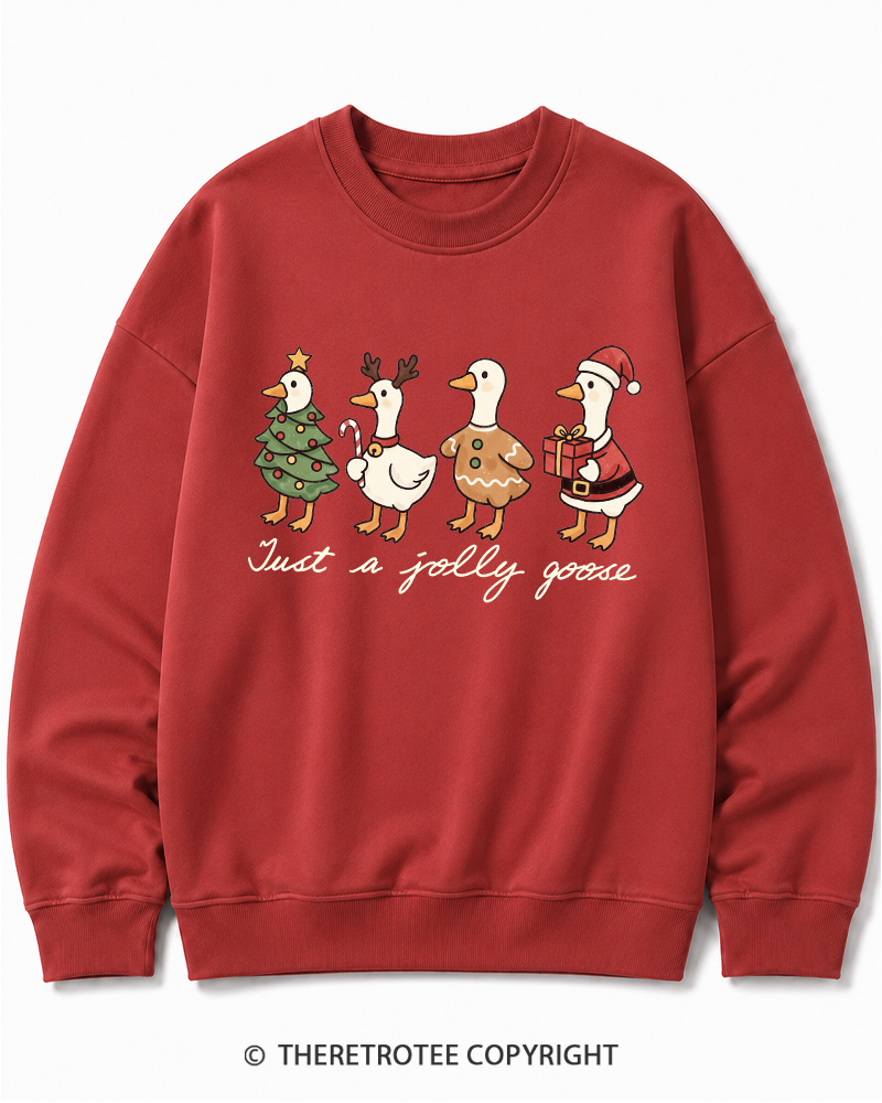 TheRetroTee Just a jolly goose 2000s Cotton Sweatshirt
