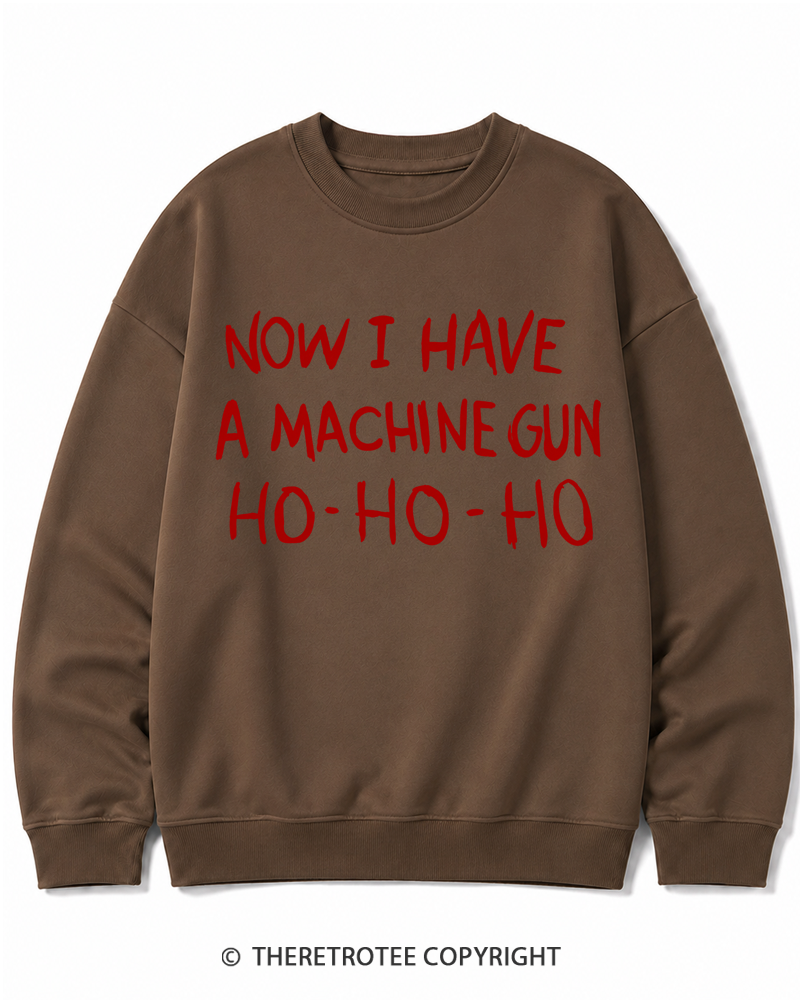 TheRetroTee Vintage 1980s Christmas Action Humor Christmas Cotton Sweatshirt