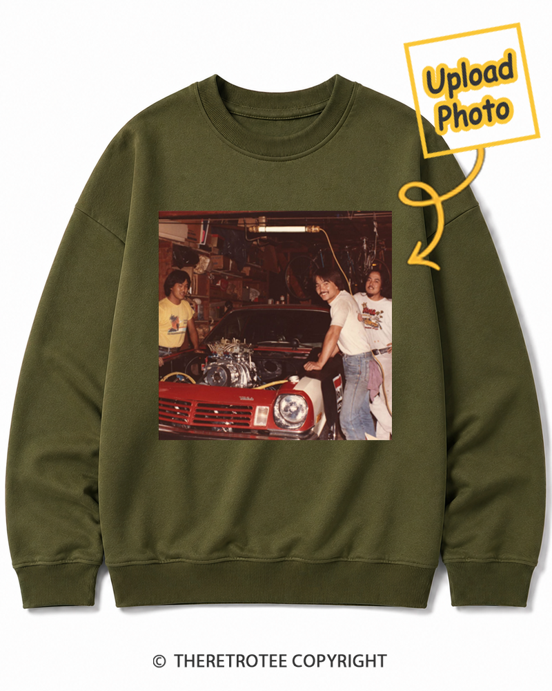 TheRetroTee Personalized Dad's Garage 1976 Sweatshirt