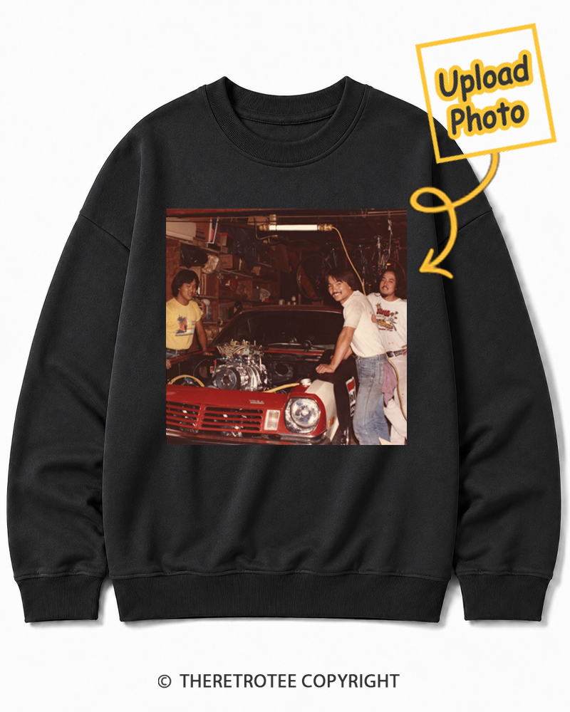 TheRetroTee Personalized Dad's Garage 1976 Sweatshirt