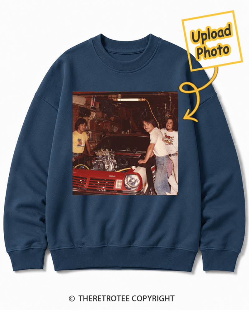 TheRetroTee Personalized Dad's Garage 1976 Sweatshirt