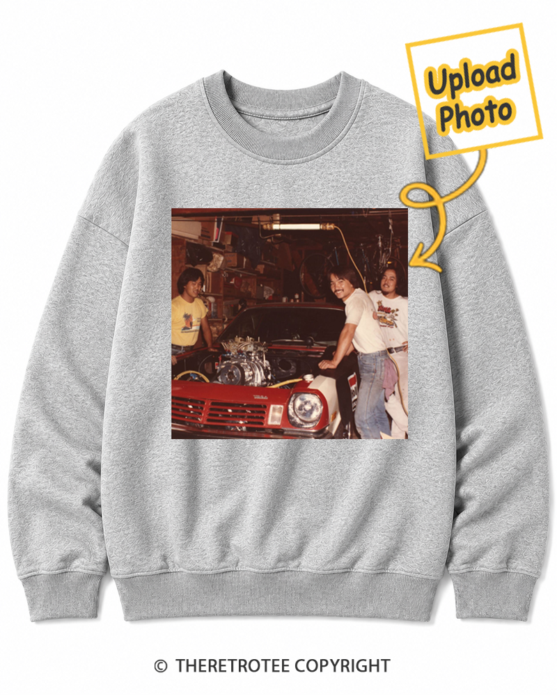 TheRetroTee Personalized Dad's Garage 1976 Sweatshirt
