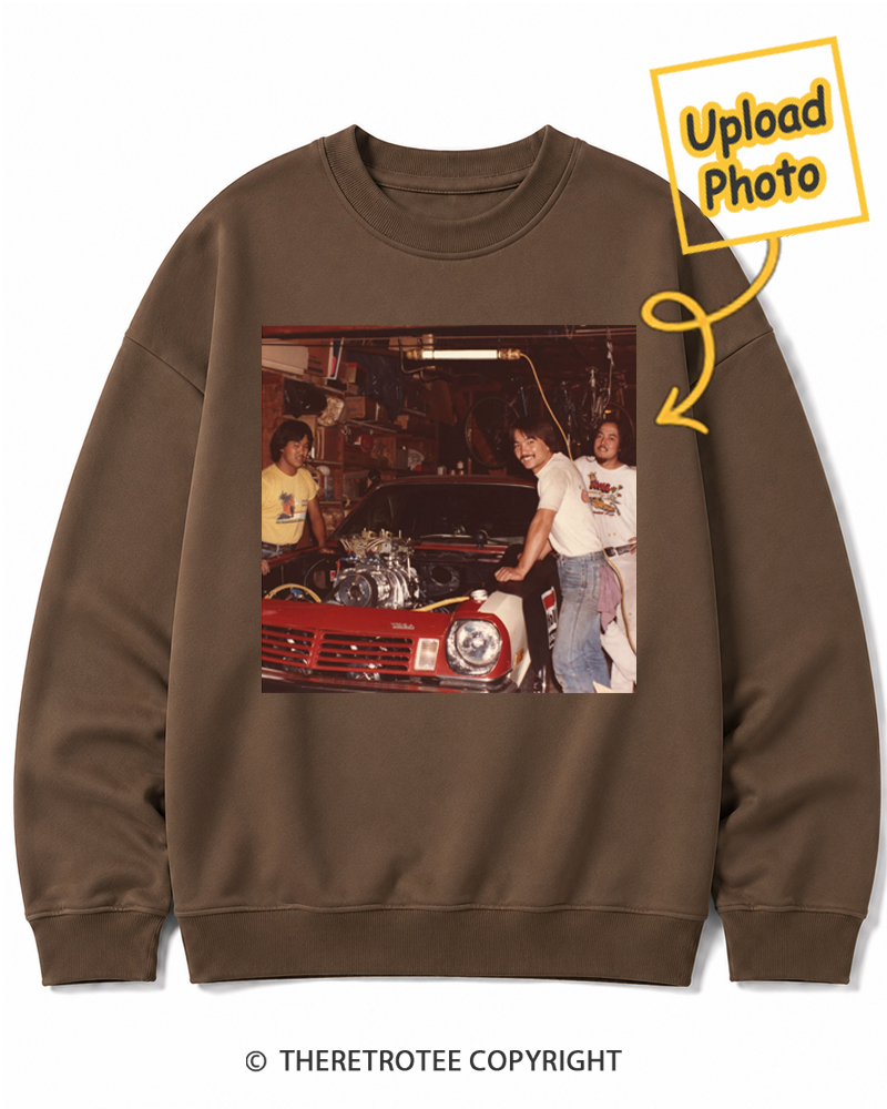 TheRetroTee Personalized Dad's Garage 1976 Sweatshirt