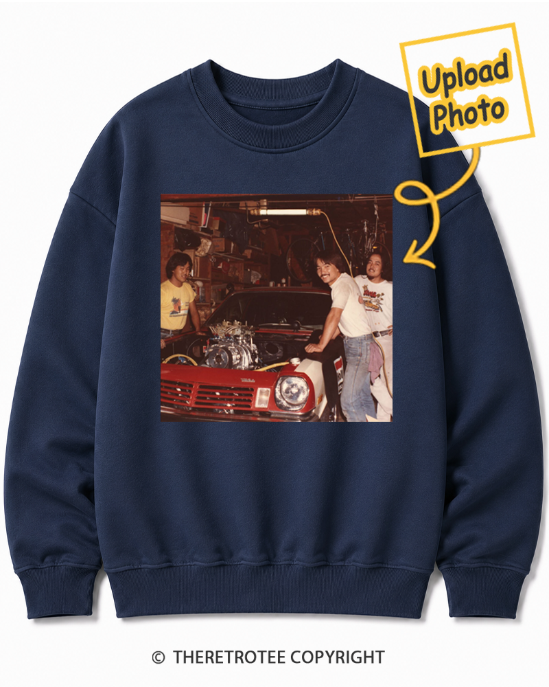 TheRetroTee Personalized Dad's Garage 1976 Sweatshirt
