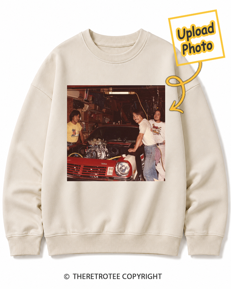 TheRetroTee Personalized Dad's Garage 1976 Sweatshirt