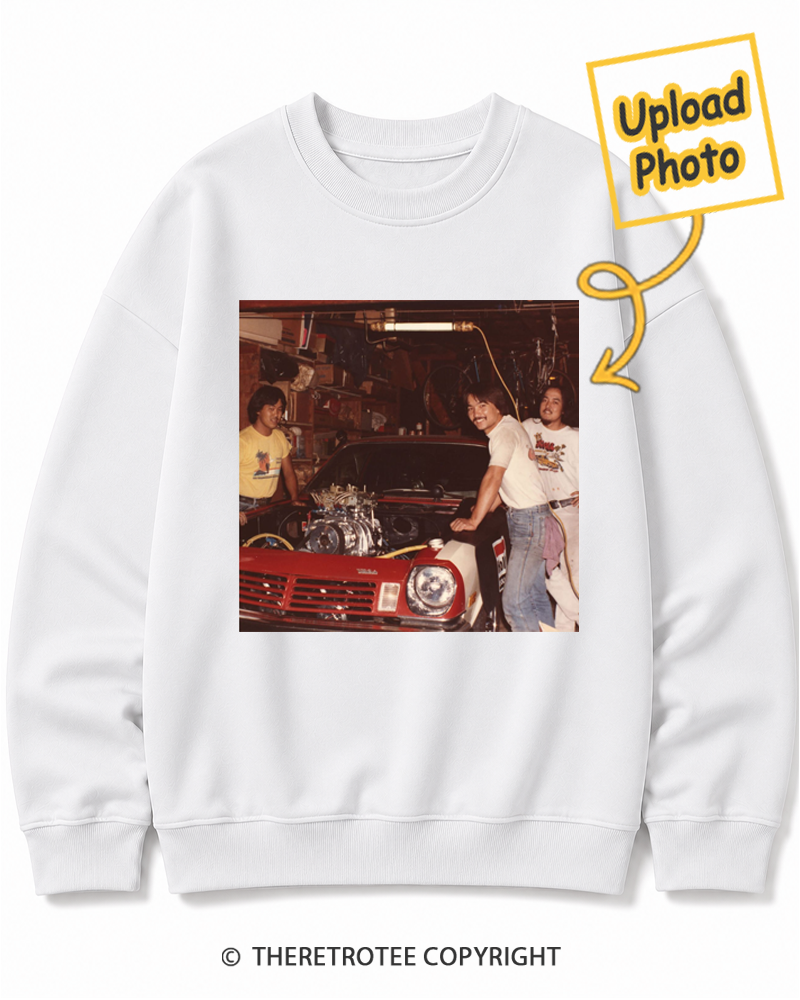 TheRetroTee Personalized Dad's Garage 1976 Sweatshirt