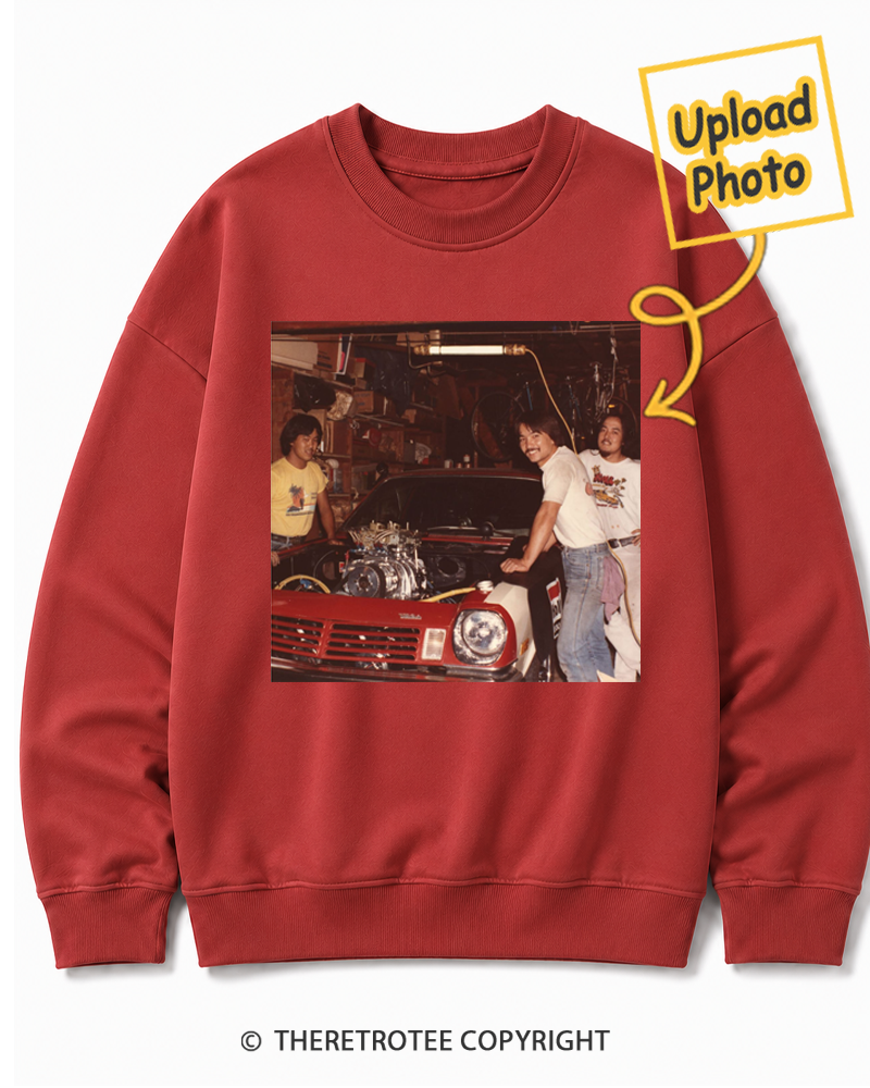 TheRetroTee Personalized Dad's Garage 1976 Sweatshirt