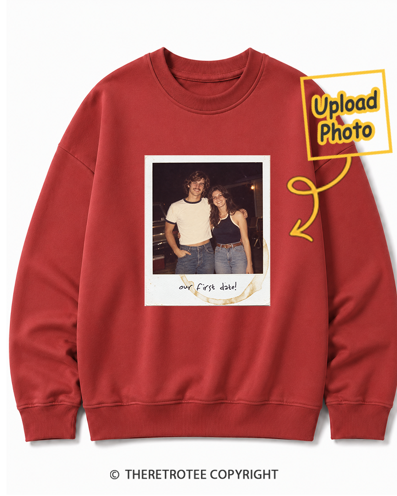 TheRetroTee Personalized Our First Date 1976 Sweatshirt