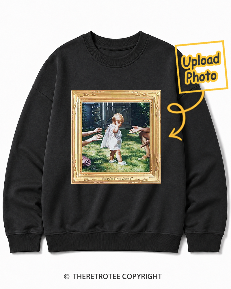 TheRetroTee Personalized First Steps 1976 Sweatshirt