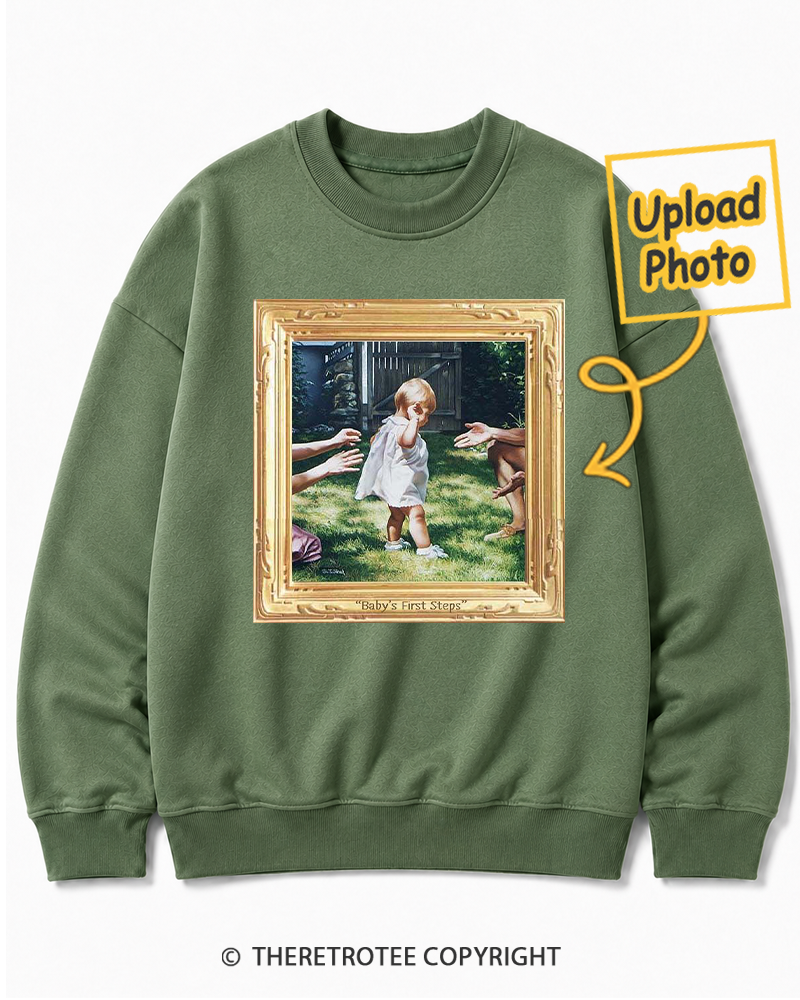 TheRetroTee Personalized First Steps 1976 Sweatshirt