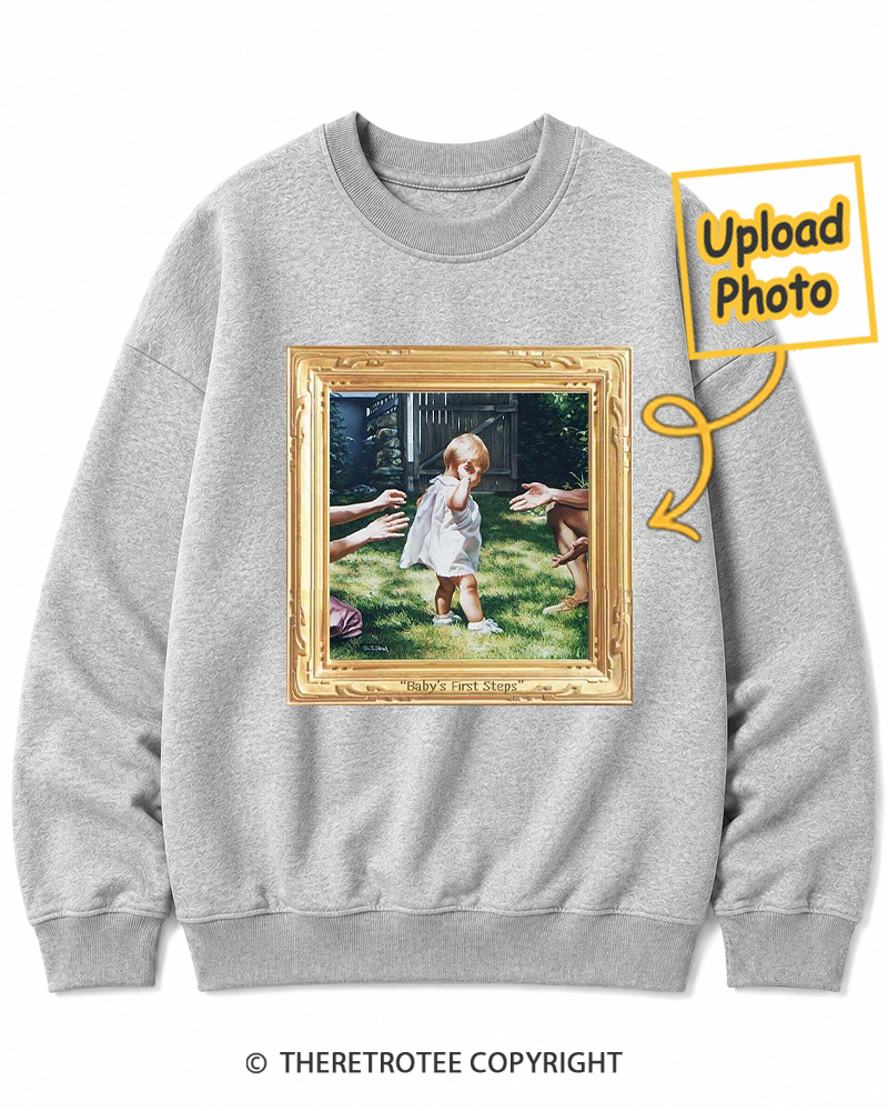 TheRetroTee Personalized First Steps 1976 Sweatshirt