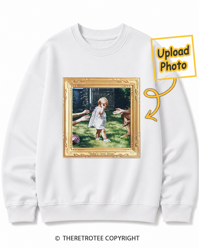 TheRetroTee Personalized First Steps 1976 Sweatshirt