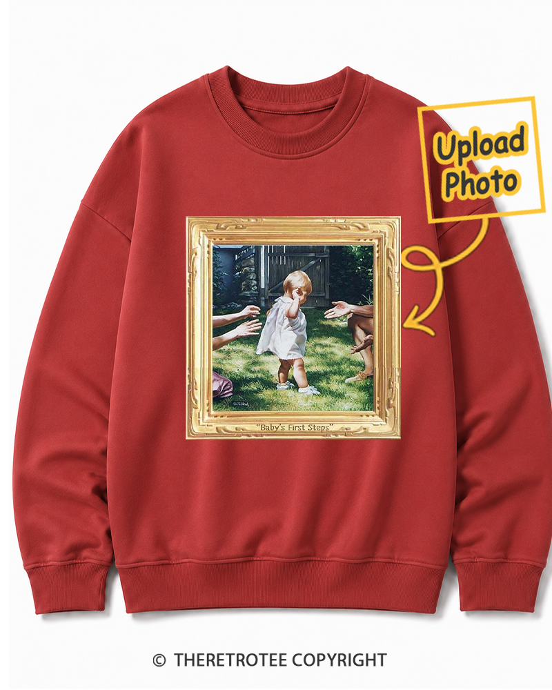 TheRetroTee Personalized First Steps 1976 Sweatshirt