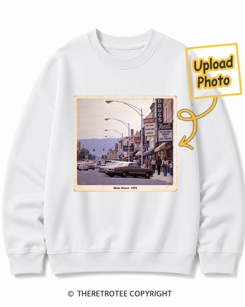TheRetroTee Personalized Main Street 1978 Sweatshirt