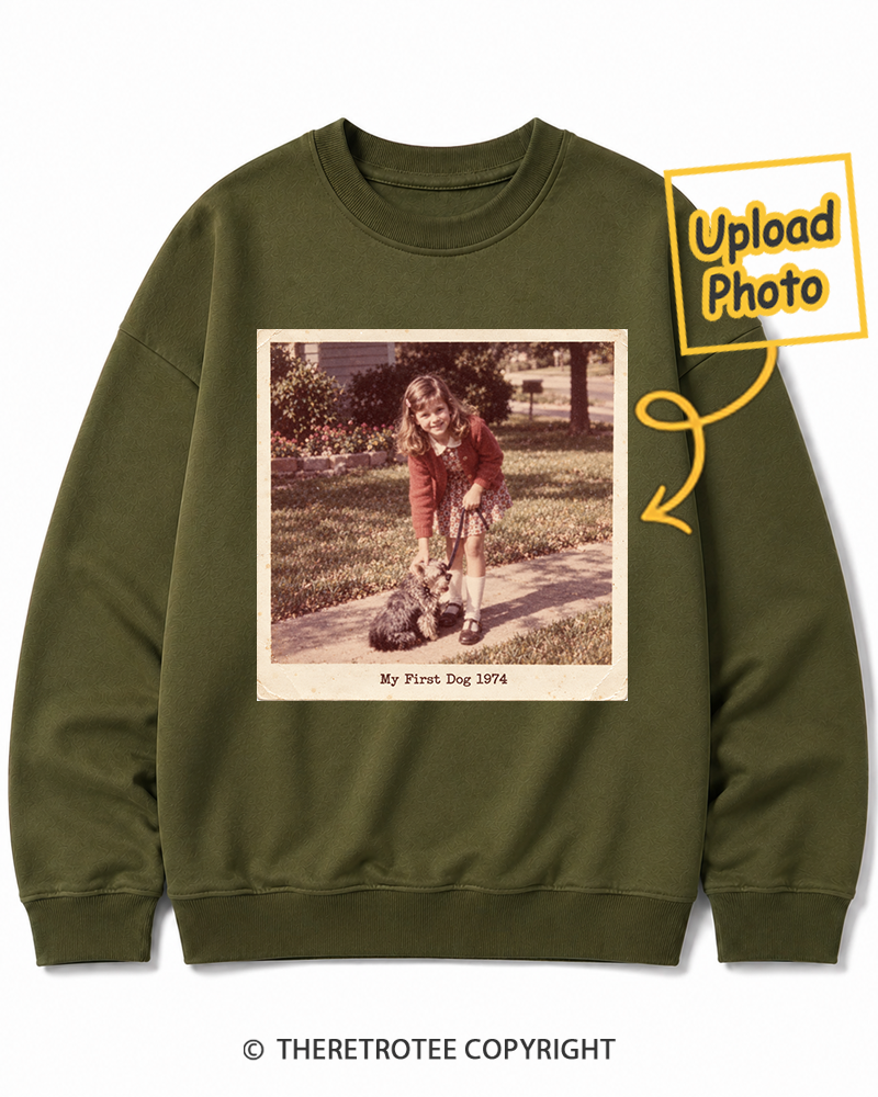TheRetroTee Personalized My First Dog 1974 Sweatshirt