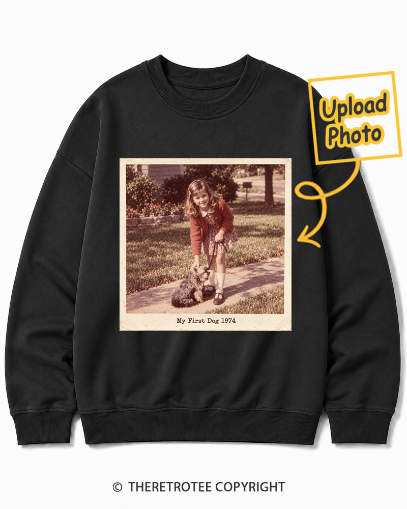 TheRetroTee Personalized My First Dog 1974 Sweatshirt