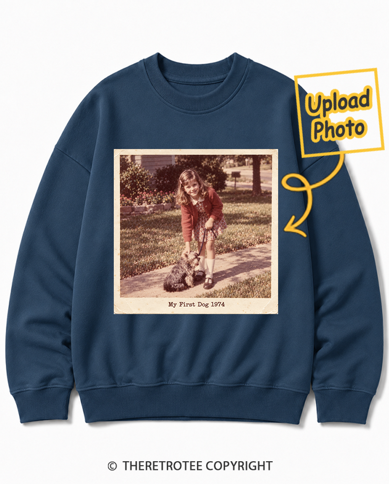 TheRetroTee Personalized My First Dog 1974 Sweatshirt