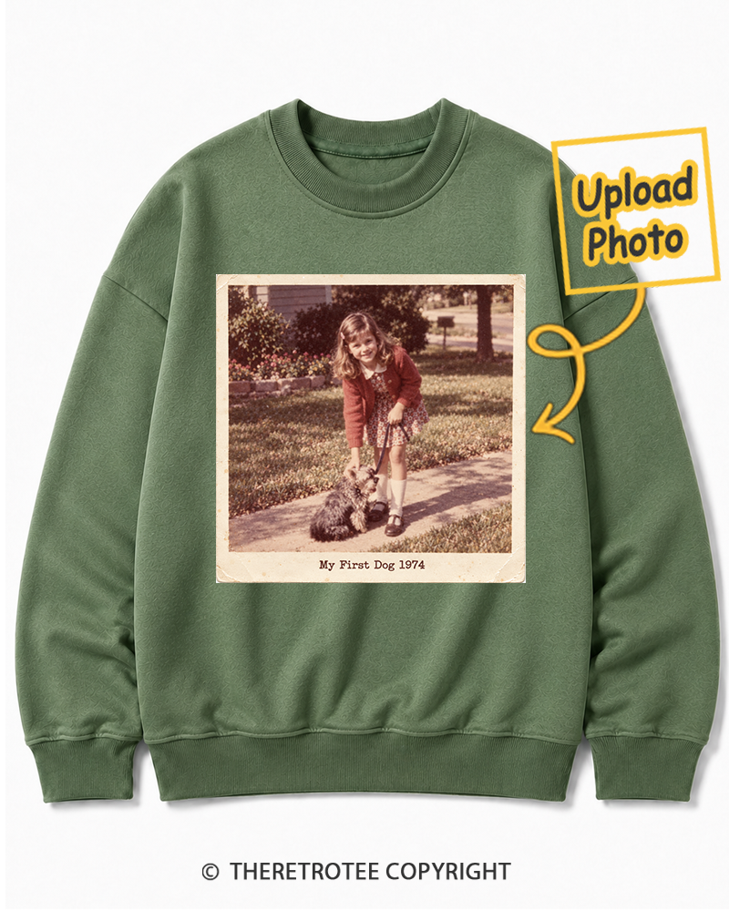 TheRetroTee Personalized My First Dog 1974 Sweatshirt