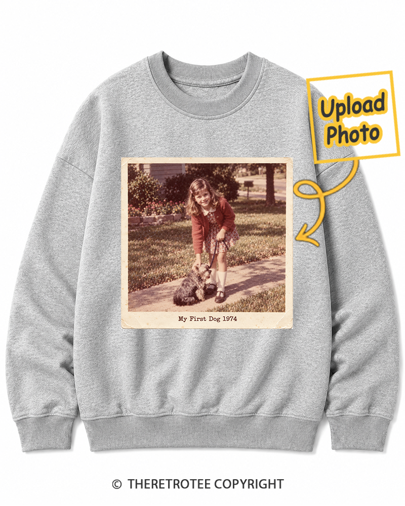 TheRetroTee Personalized My First Dog 1974 Sweatshirt