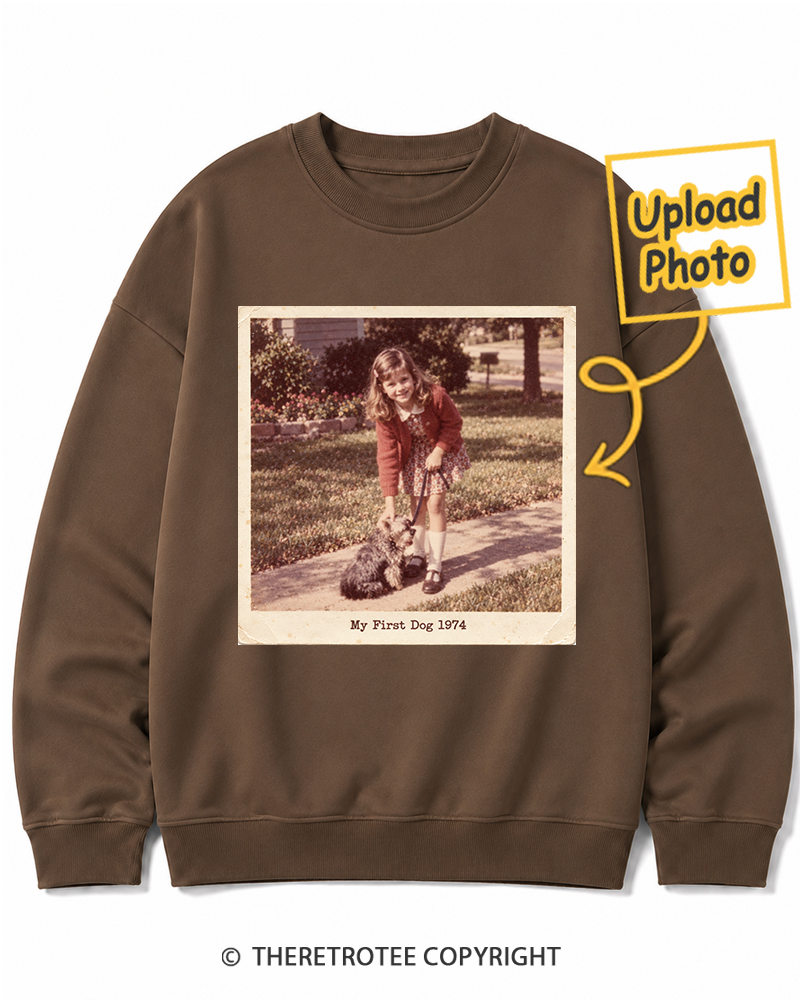 TheRetroTee Personalized My First Dog 1974 Sweatshirt