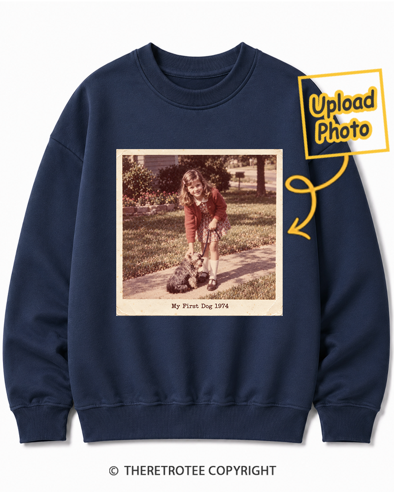 TheRetroTee Personalized My First Dog 1974 Sweatshirt