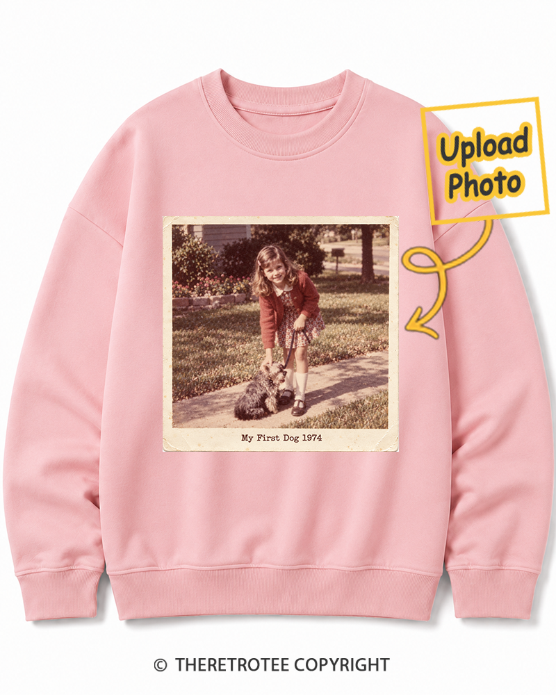 TheRetroTee Personalized My First Dog 1974 Sweatshirt