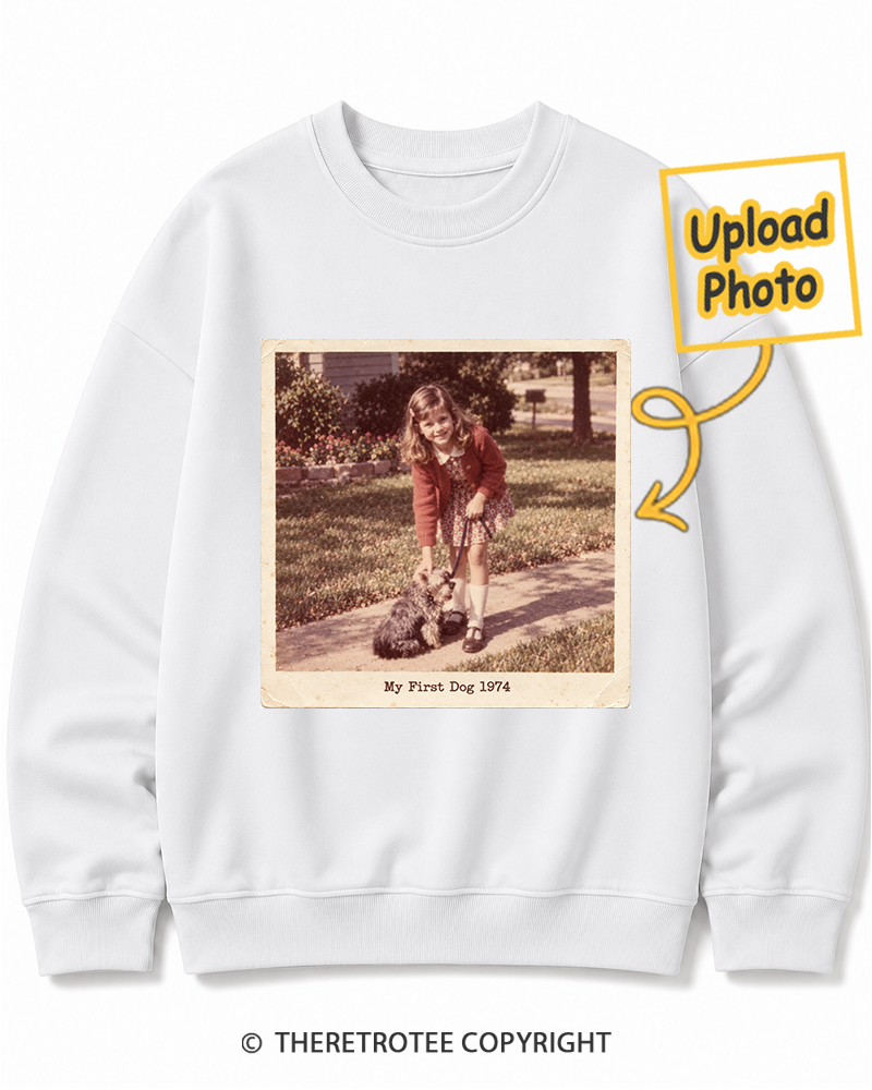 TheRetroTee Personalized My First Dog 1974 Sweatshirt