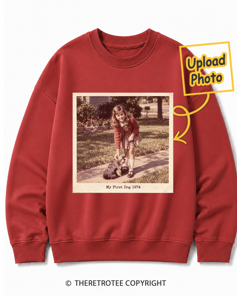 TheRetroTee Personalized My First Dog 1974 Sweatshirt