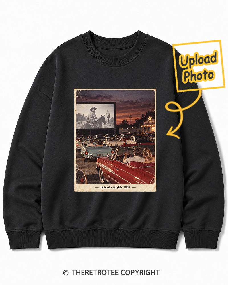 TheRetroTee Personalized Drive-In Nights 1964 Sweatshirt