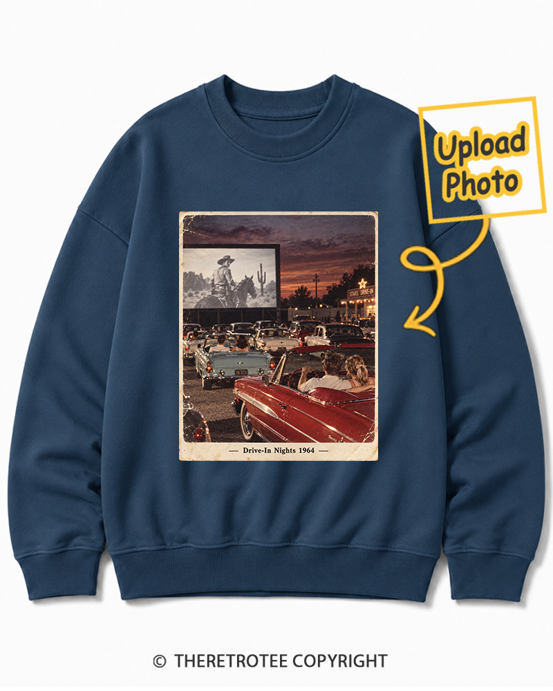 TheRetroTee Personalized Drive-In Nights 1964 Sweatshirt