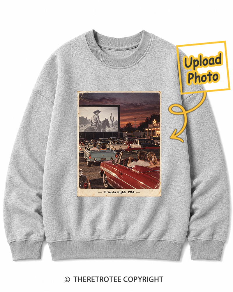 TheRetroTee Personalized Drive-In Nights 1964 Sweatshirt