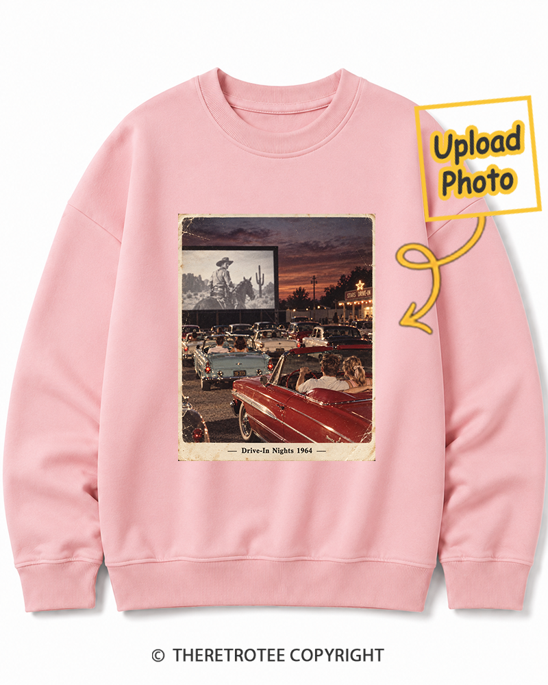 TheRetroTee Personalized Drive-In Nights 1964 Sweatshirt