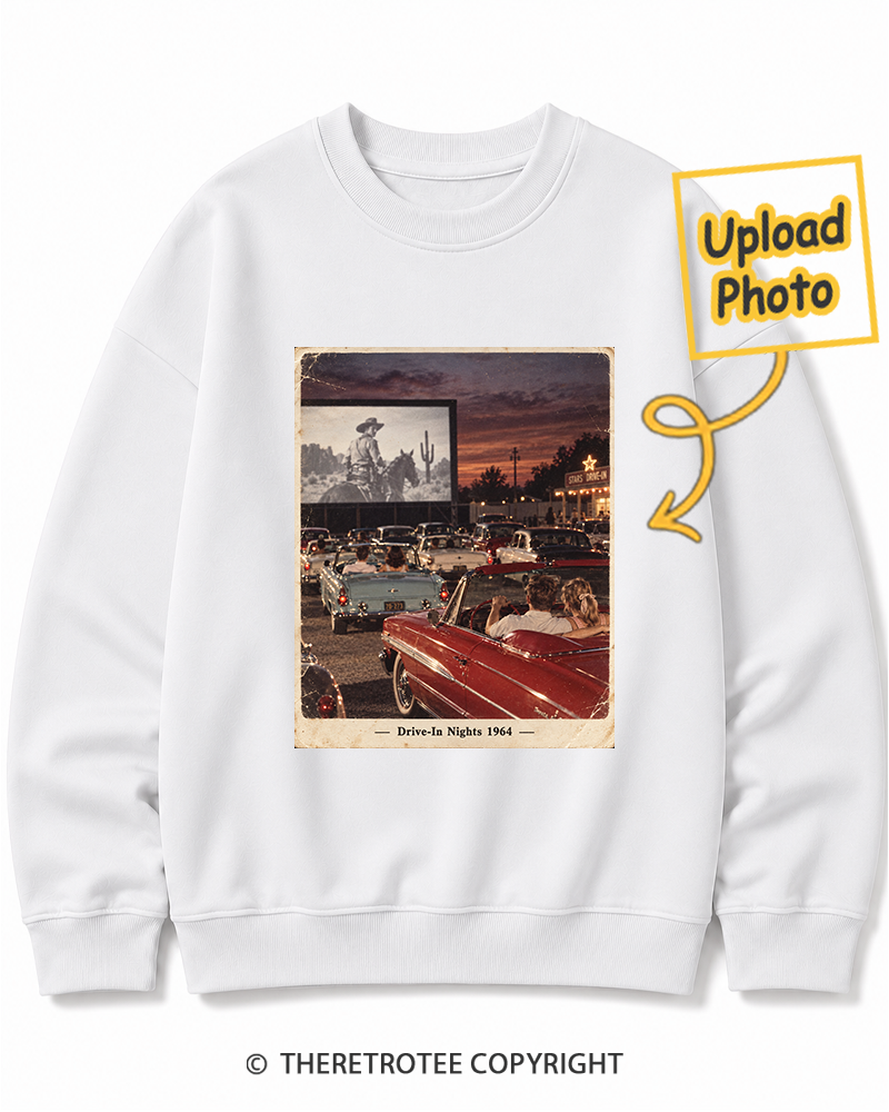 TheRetroTee Personalized Drive-In Nights 1964 Sweatshirt