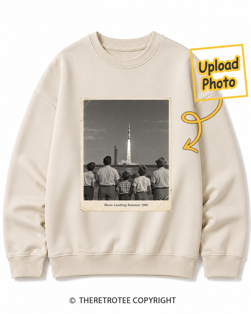 TheRetroTee Personalized Moon Landing Summer 1969 Sweatshirt