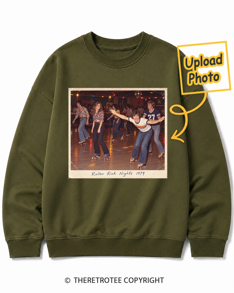 TheRetroTee Personalized Roller Rink Nights 1979 Sweatshirt