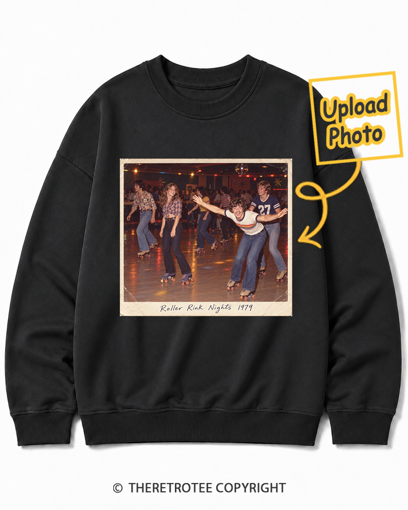 TheRetroTee Personalized Roller Rink Nights 1979 Sweatshirt