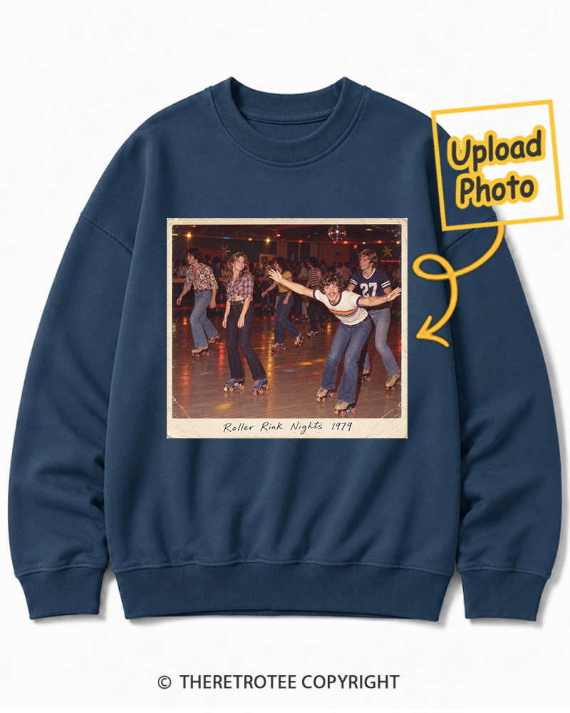 TheRetroTee Personalized Roller Rink Nights 1979 Sweatshirt