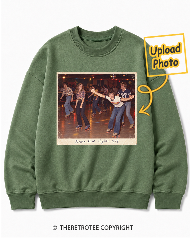 TheRetroTee Personalized Roller Rink Nights 1979 Sweatshirt