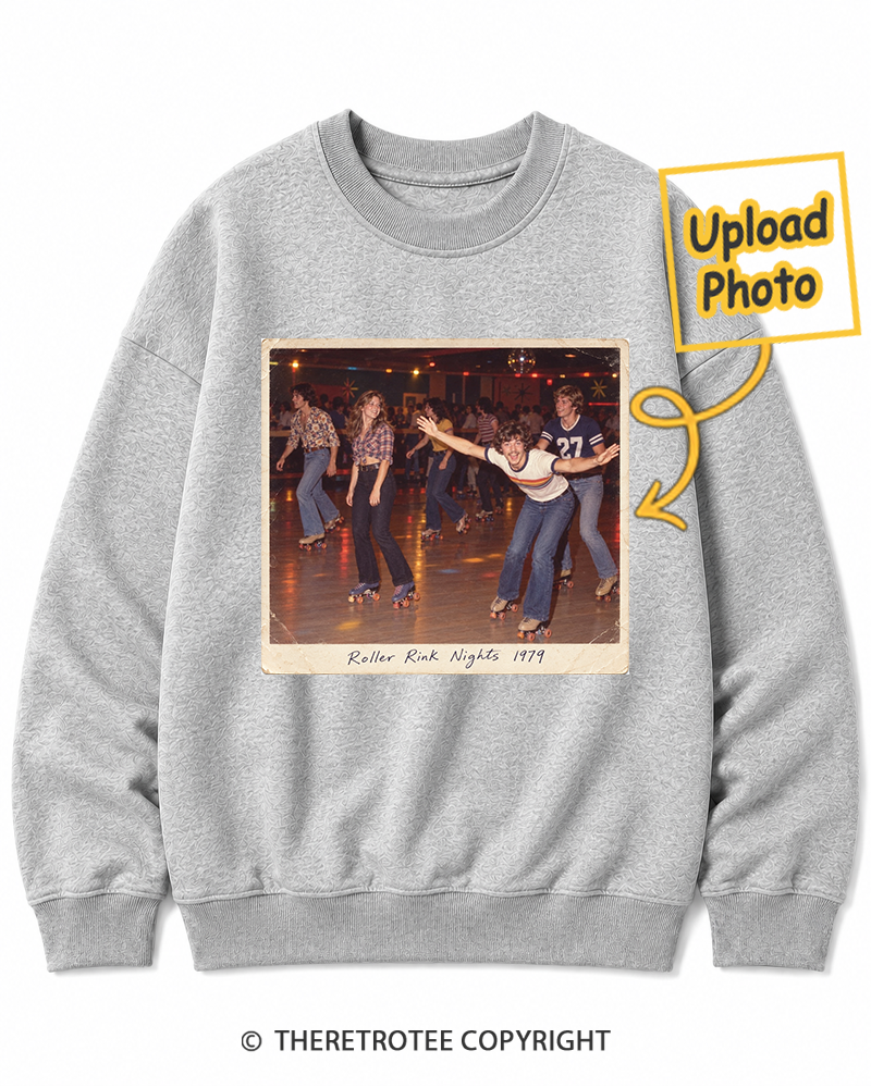 TheRetroTee Personalized Roller Rink Nights 1979 Sweatshirt