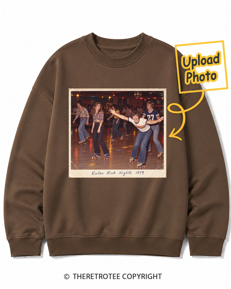 TheRetroTee Personalized Roller Rink Nights 1979 Sweatshirt