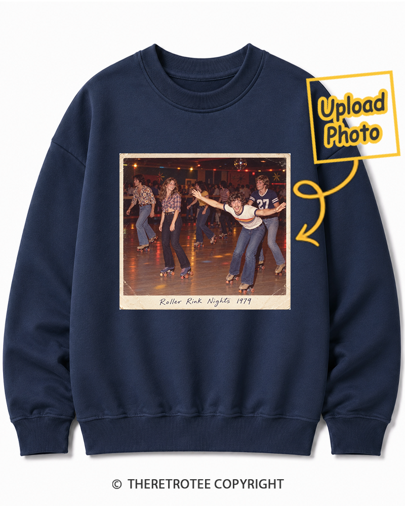 TheRetroTee Personalized Roller Rink Nights 1979 Sweatshirt