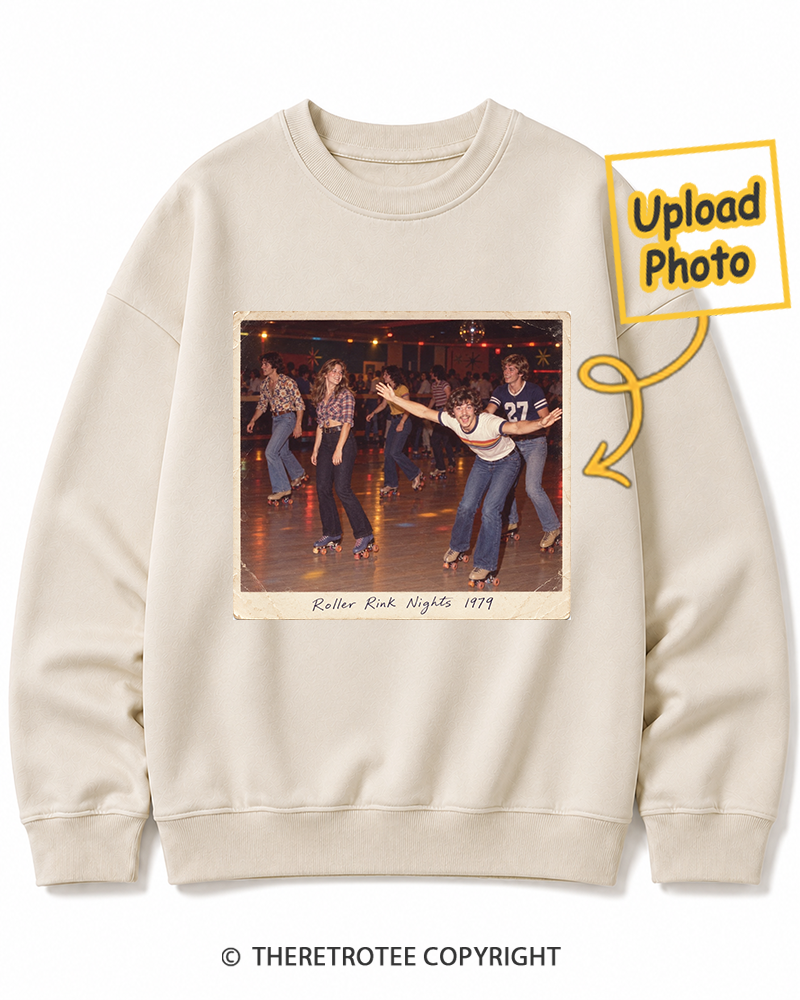 TheRetroTee Personalized Roller Rink Nights 1979 Sweatshirt