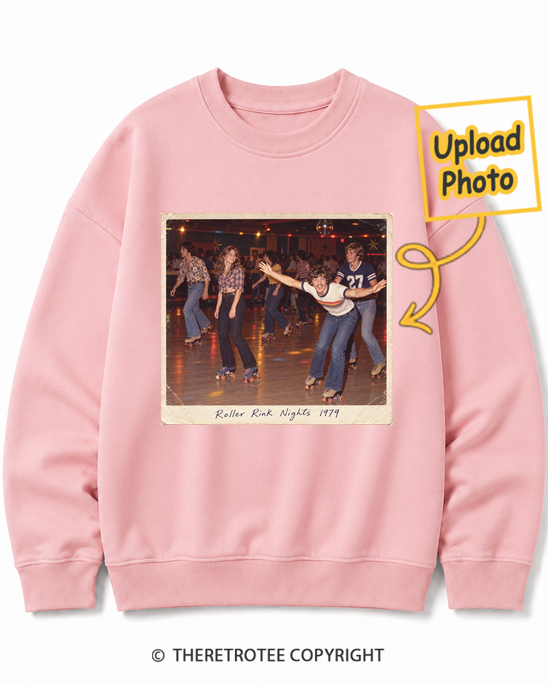 TheRetroTee Personalized Roller Rink Nights 1979 Sweatshirt