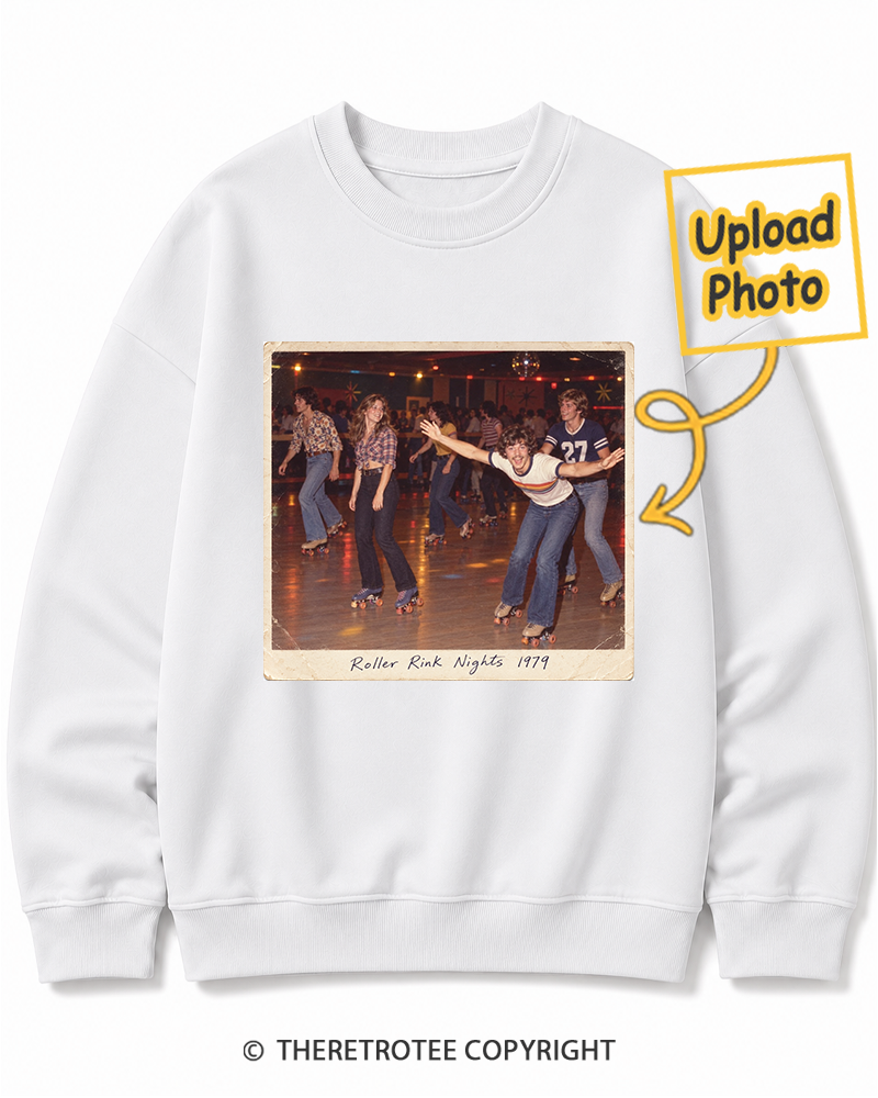TheRetroTee Personalized Roller Rink Nights 1979 Sweatshirt
