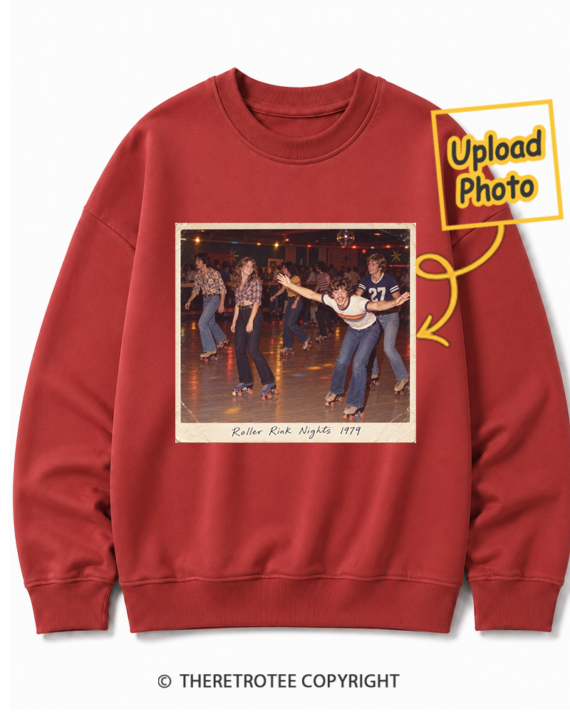 TheRetroTee Personalized Roller Rink Nights 1979 Sweatshirt