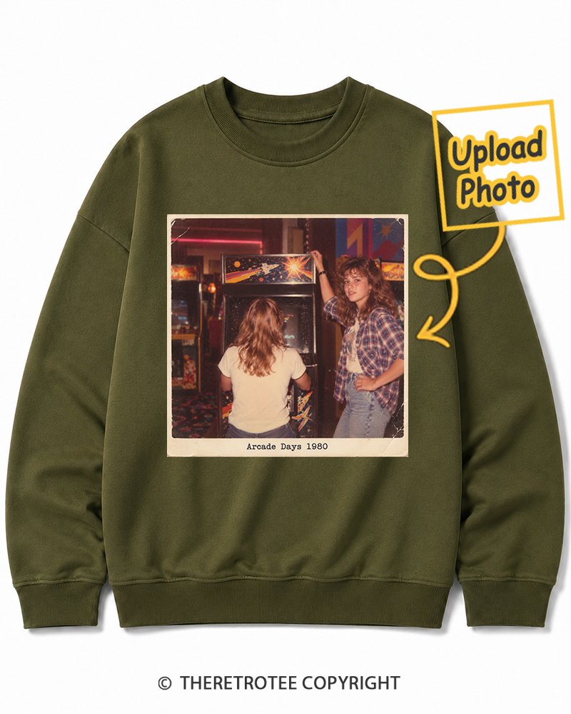 TheRetroTee Personalized Arcade Days 1980 Sweatshirt